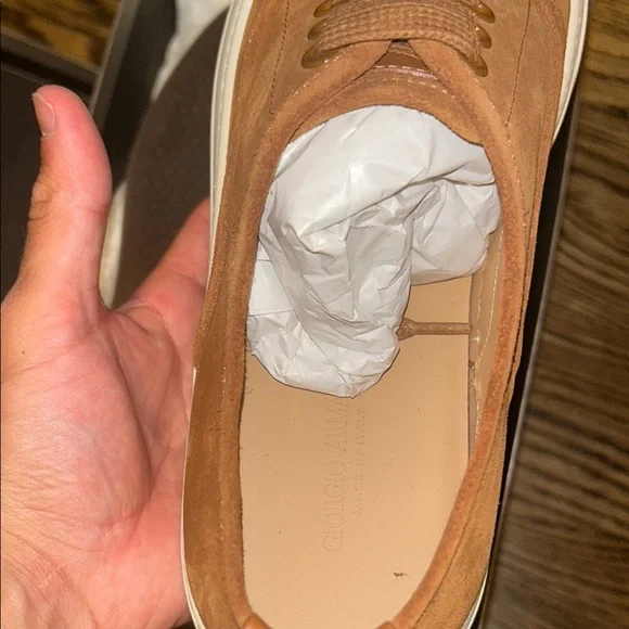 Giorgio Armani Brown Sneakers Minimalist Design brand new suede size eu41